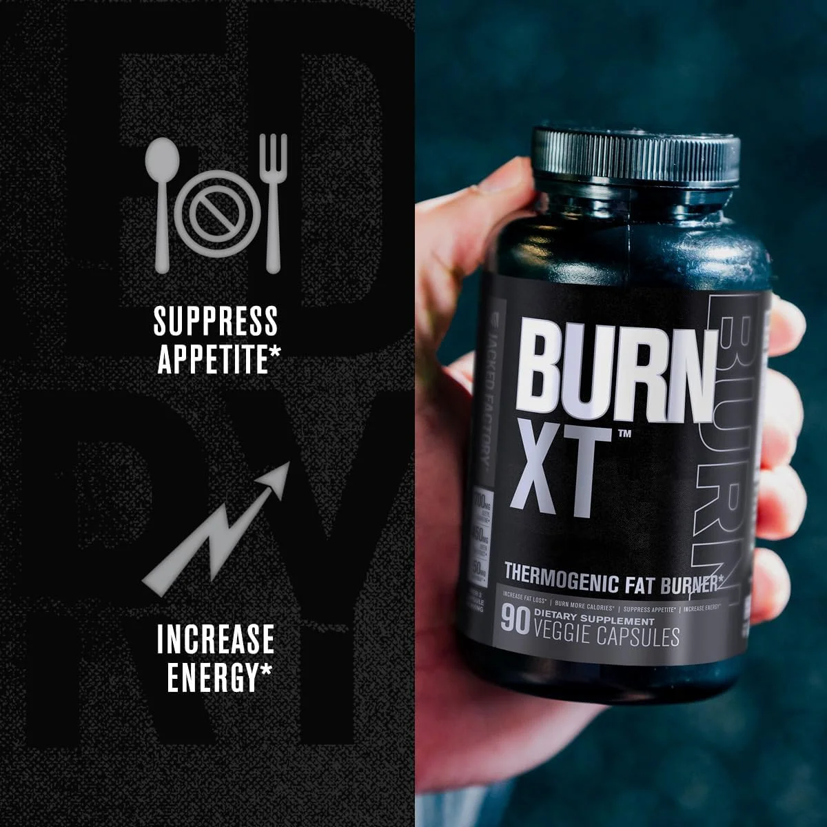 مکمل چربی سوز ترموژنیک جکد فکتوری Burn XT - سرکوب کننده اشتها و تقویت کننده انرژی نوتراپیک (90 کپسول) و Lean PM Max با عملکرد بالا برای کاهش وزن و پشتیبانی از خواب (120 کپسول)