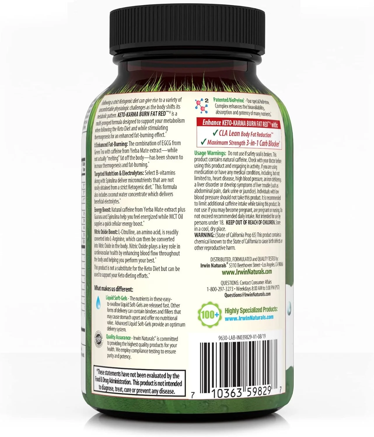 ایرون نچرالز کتو-کارما چربی سوز قرمز 72 سافت ژل