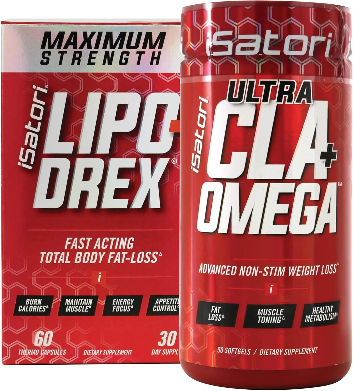 فرمول ترموژنیک چربی سوز iSatori Lipo-Drex - کاهش وزن سریع - سرکوب کننده اشتها (60 کپسول) Ultra CLA + Omega (90 سافت ژل)