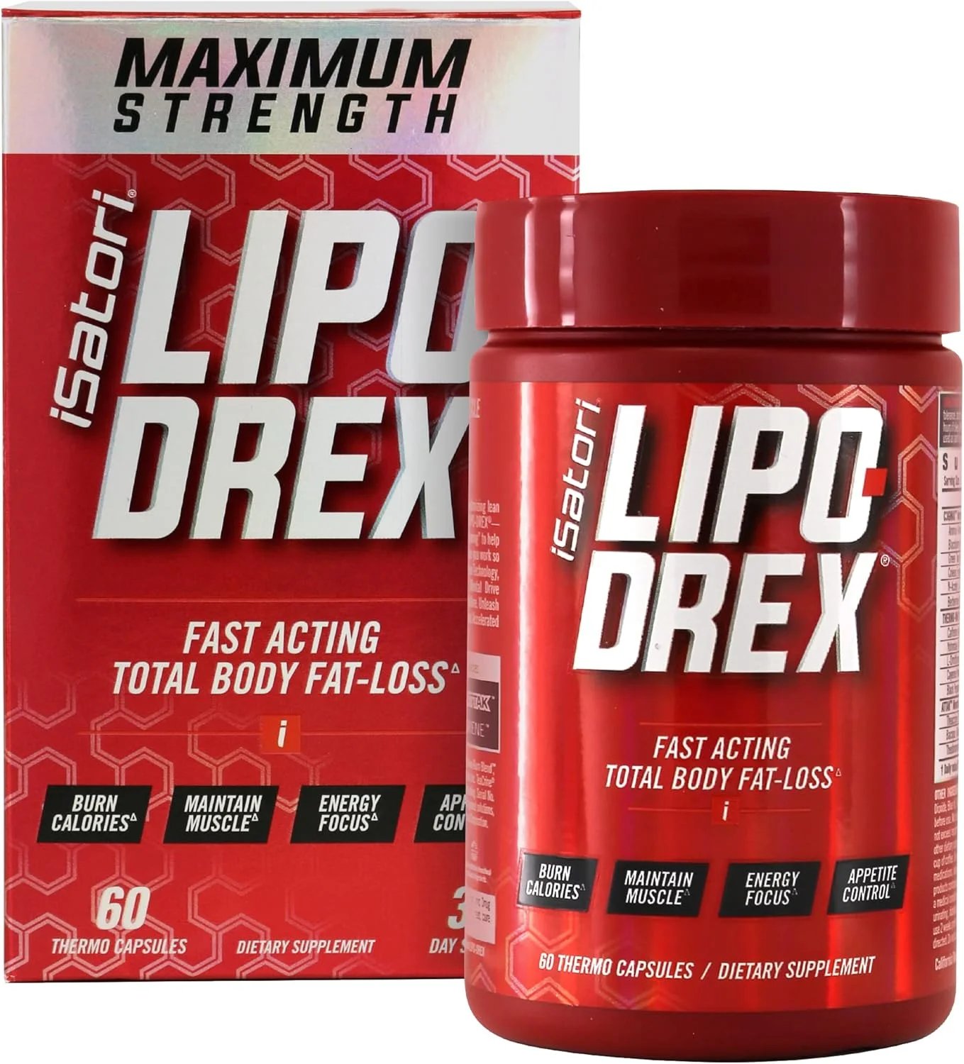 فرمول ترموژنیک چربی سوز iSatori Lipo-Drex - کاهش وزن سریع - سرکوب کننده اشتها (60 کپسول) Ultra CLA + Omega (90 سافت ژل)
