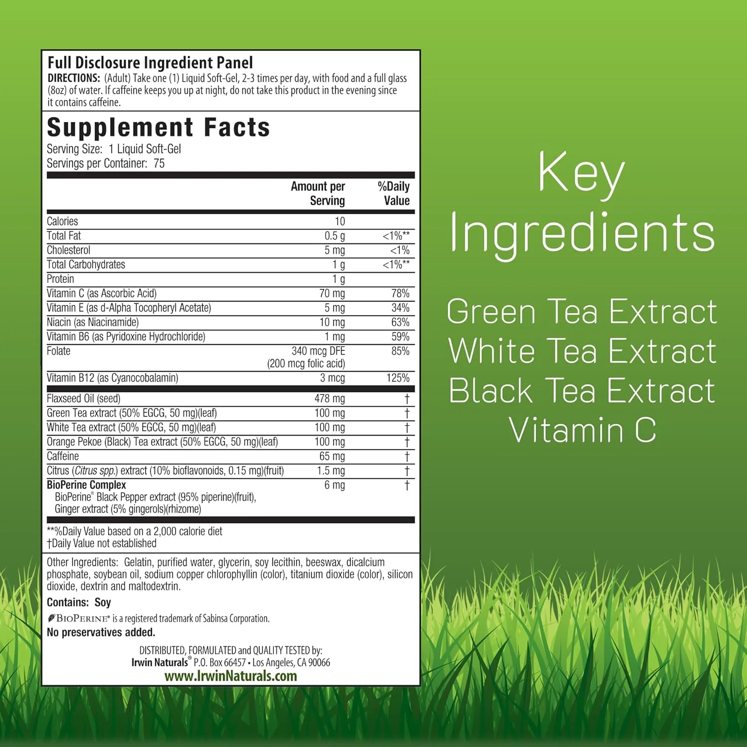 ایرون نچرالز چربی سوز سه گانه چای - پشتیبانی از کاهش وزن - 75 سافت ژل مایع (بسته 2 عددی)