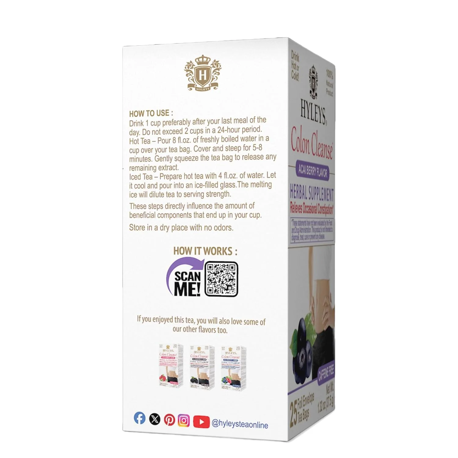 دمنوش پاک کننده کولون هایلیز با طعم آکای بری - 25 عدد تی بگ (1 بسته) دمنوش پاک کننده کولون هایلیز با طعم آکای بری - 25 عدد تی بگ (1 بسته)