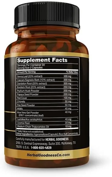 کپسول های سم زدای 15 روزه گیاهی (60 کپسول) - سم زدایی طبیعی بدن، پشتیبانی از پاکسازی روده بزرگ، مکمل سم زدایی سلامت روده، پشتیبانی از کبد و کلیه | غیر GMO، بدون گلوتن، مناسب برای گیاهخواران - ساخت ایالات متحده آمریکا