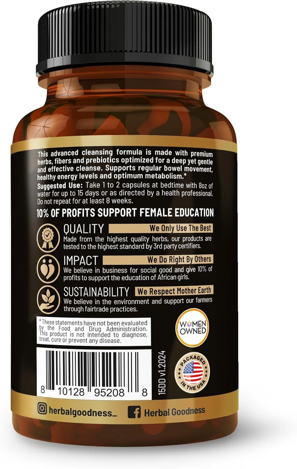کپسول های سم زدای 15 روزه گیاهی (60 کپسول) - سم زدایی طبیعی بدن، پشتیبانی از پاکسازی روده بزرگ، مکمل سم زدایی سلامت روده، پشتیبانی از کبد و کلیه | غیر GMO، بدون گلوتن، مناسب برای گیاهخواران - ساخت ایالات متحده آمریکا