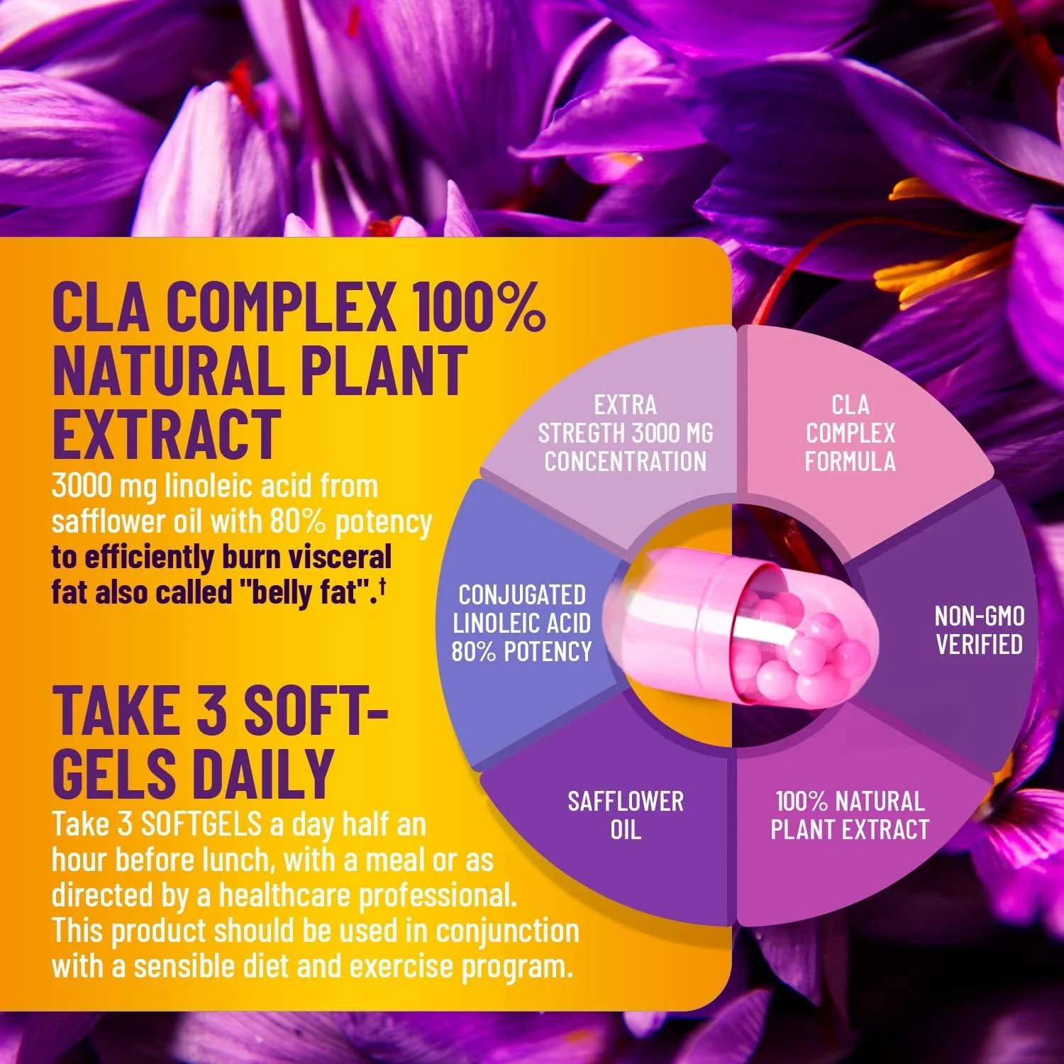 چربی سوز شکم برای زنان - قرص های کاهش وزن برای چربی شکم زنان | سافت ژل CLA | سرکوب کننده اشتها و تقویت کننده متابولیسم | تسکین نفخ و پشتیبانی طبیعی - قرص های رژیم کتو 120 سافت ژل