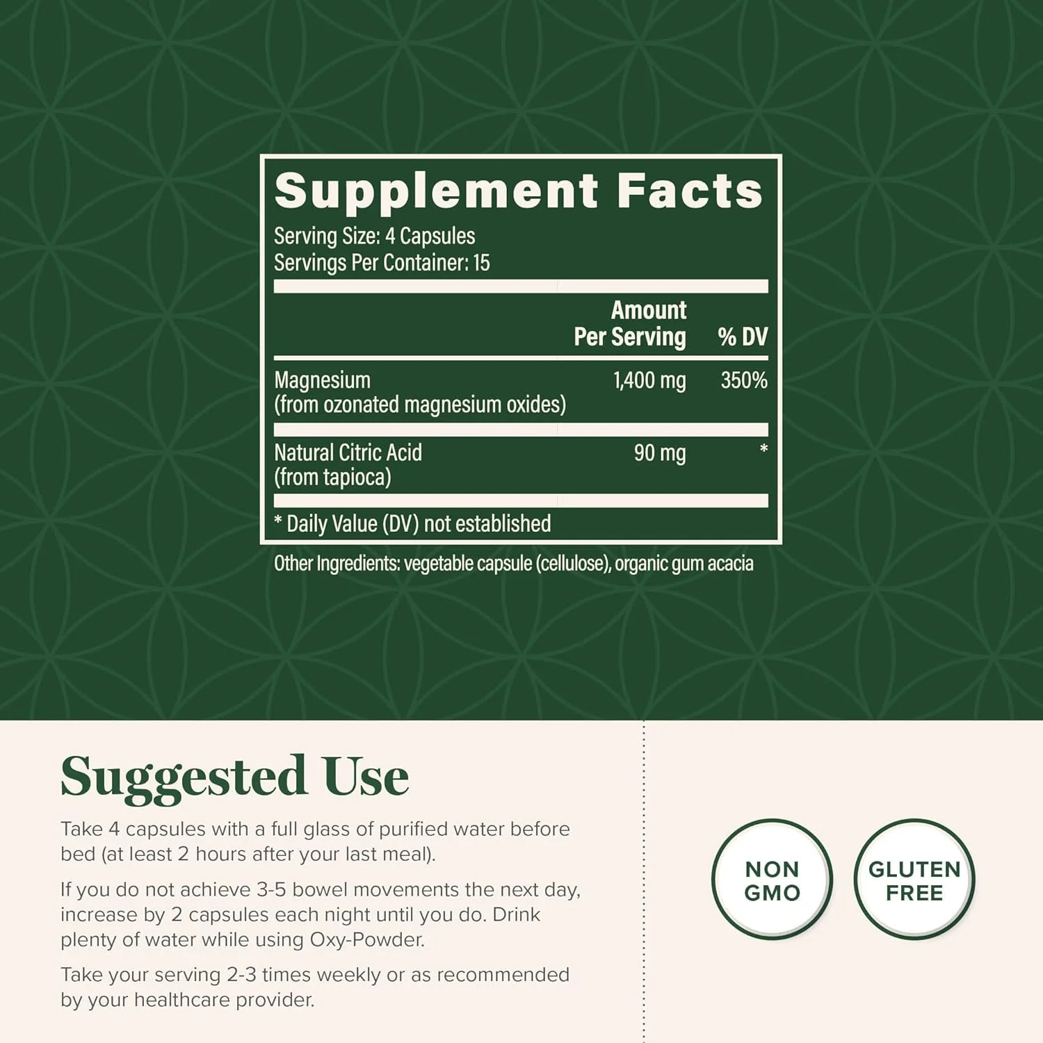 پاک کننده روده گلوبال هیلینگ Oxy-Powder، رفع یبوست برای زنان و مردان، پاک کننده و سم زدای روده اکسید منیزیم برای کاهش وزن، سم زدایی روده برای زنان و مردان