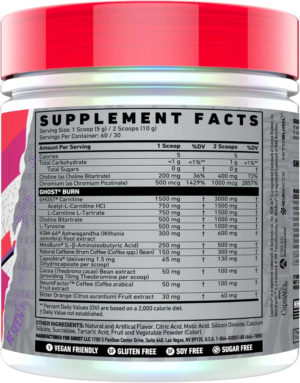 پودر مدیریت وزن GHOST Burn، پشن فروت (60 سروینگ) - مکمل پشتیبانی از متابولیسم و انرژی برای مردان و زنان - کافئین طبیعی، ال-کارنیتین و ال-تیروزین - بدون گلوتن، سویا و شکر، وگان