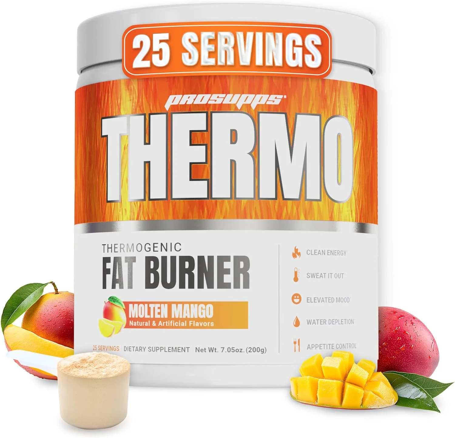 پودر ترموژنیک چربی سوز ProSupps، انبه مذاب - مکمل کاهش وزن و افزایش متابولیسم قبل از تمرین برای زنان و مردان - پشتیبانی از کنترل اشتها و افزایش انرژی - بدون گلوتن - 25 سروینگ
