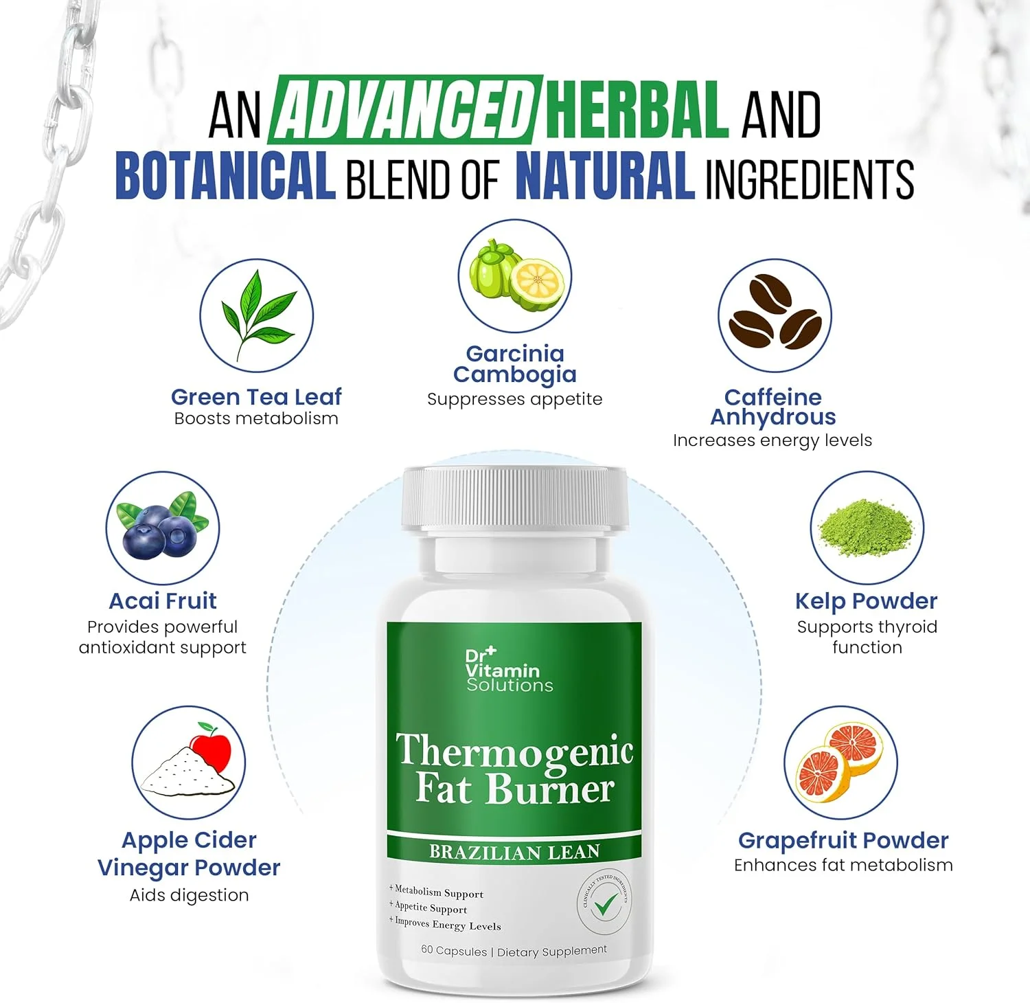 DR VITAMIN SOLUTIONS چربی سوز ترموژنیک و آنزیم های گوارشی پروبیوتیک با پری بیوتیک برای سلامت دستگاه گوارش و رفع نفخ برای زنان و مردان - بسته 90 عددی