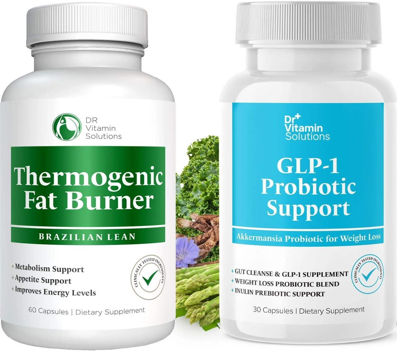 کپسول های چربی سوز ترموژنیک و پروبیوتیک GLP-1 کاهش دهنده اشتها دکتر ویتامین سولوشنز - 90 عدد