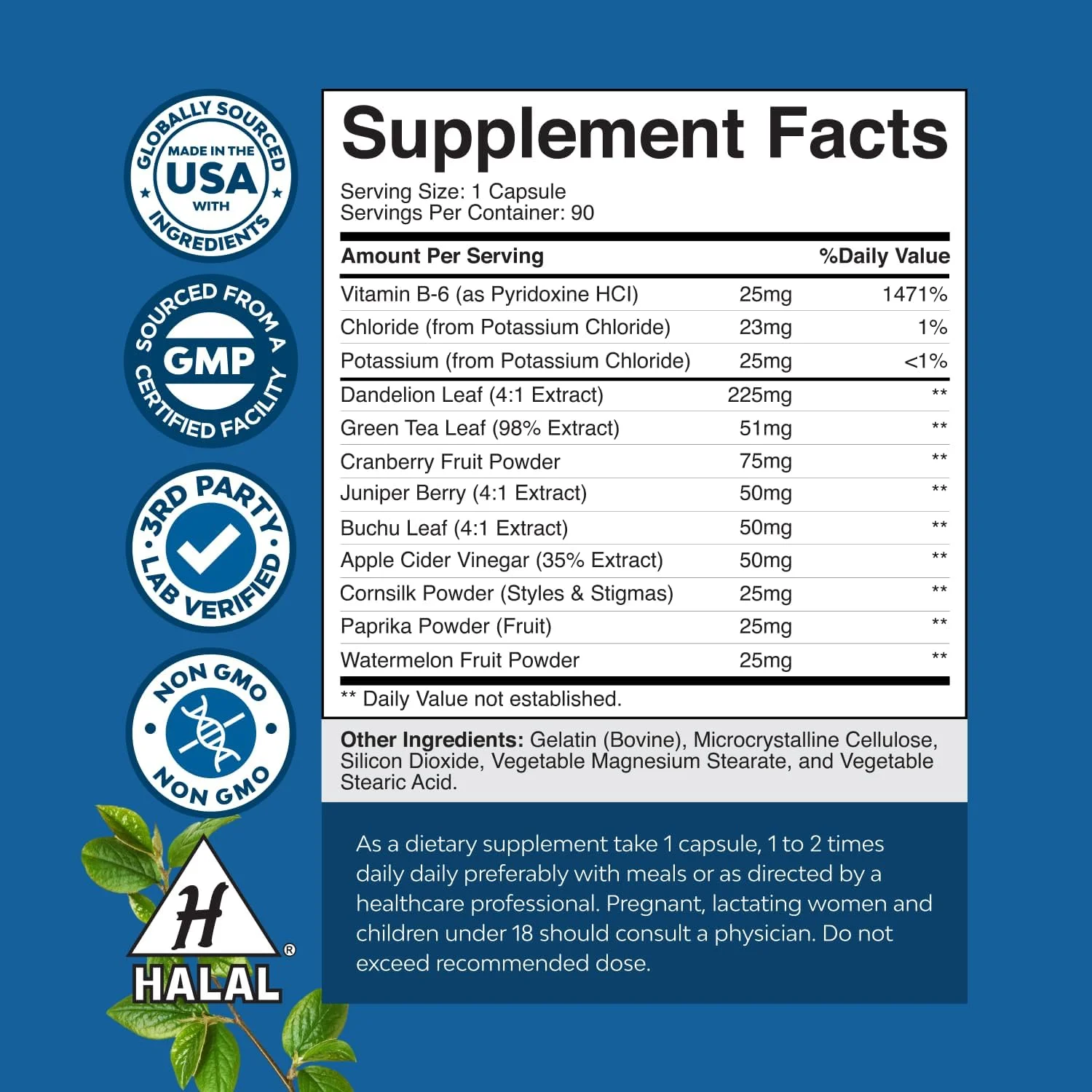 مجموعه قرص های ادرارآور گیاهی قوی با عصاره برگ قاصدک و چای سبز برای رفع نفخ و پاستیل های ویتامین B6 قوی - 50 میلی گرم در هر وعده برای حمایت از سیستم ایمنی، اعصاب و خلق و خو
