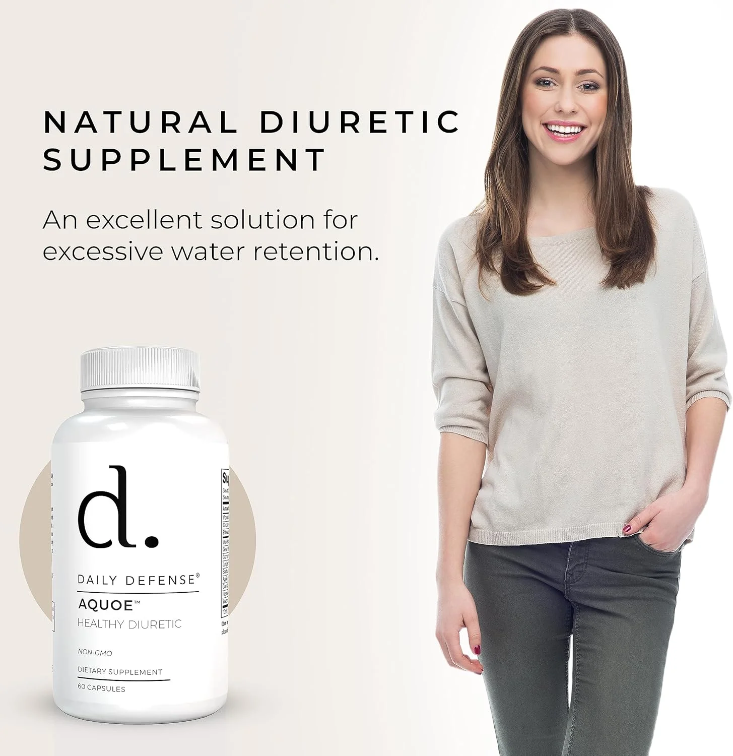 قرص های ادرار آور - قرص های کرن بری با چای سبز، قاصدک، سرکه سیب و موارد دیگر - قرص های دفع آب AQUOE برای نفخ و تناسب اندام - قرص های آب از Daily Defense، 60 کپسول