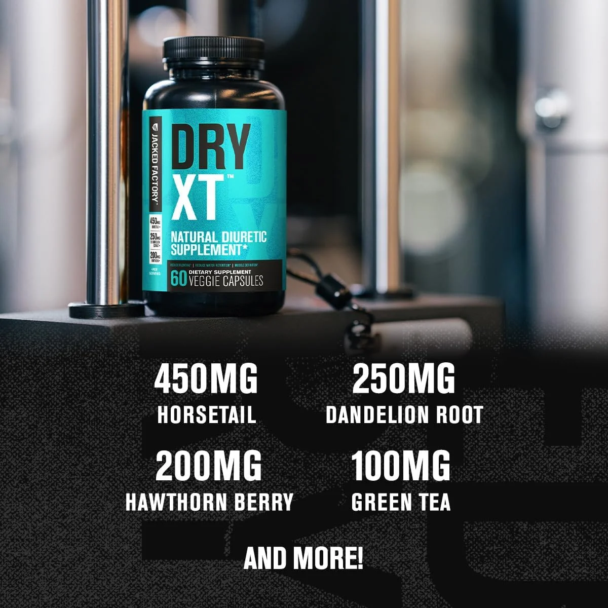 کپسول های دیورتیک Dry-XT Jacked Factory - مکمل طبیعی | کاهش احتباس آب و نفخ | عصاره ریشه قاصدک، پتاسیم، 7 ماده قدرتمند دیگر - 120 کپسول گیاهی