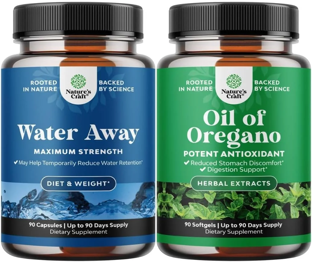 مجموعه قرص های مدر گیاهی قوی دفع آب با عصاره برگ قاصدک و چای سبز برای رفع نفخ و سافت ژل روغن اورگانو وحشی - سم زدایی برای حمایت از سیستم ایمنی با کارواکرول 70%