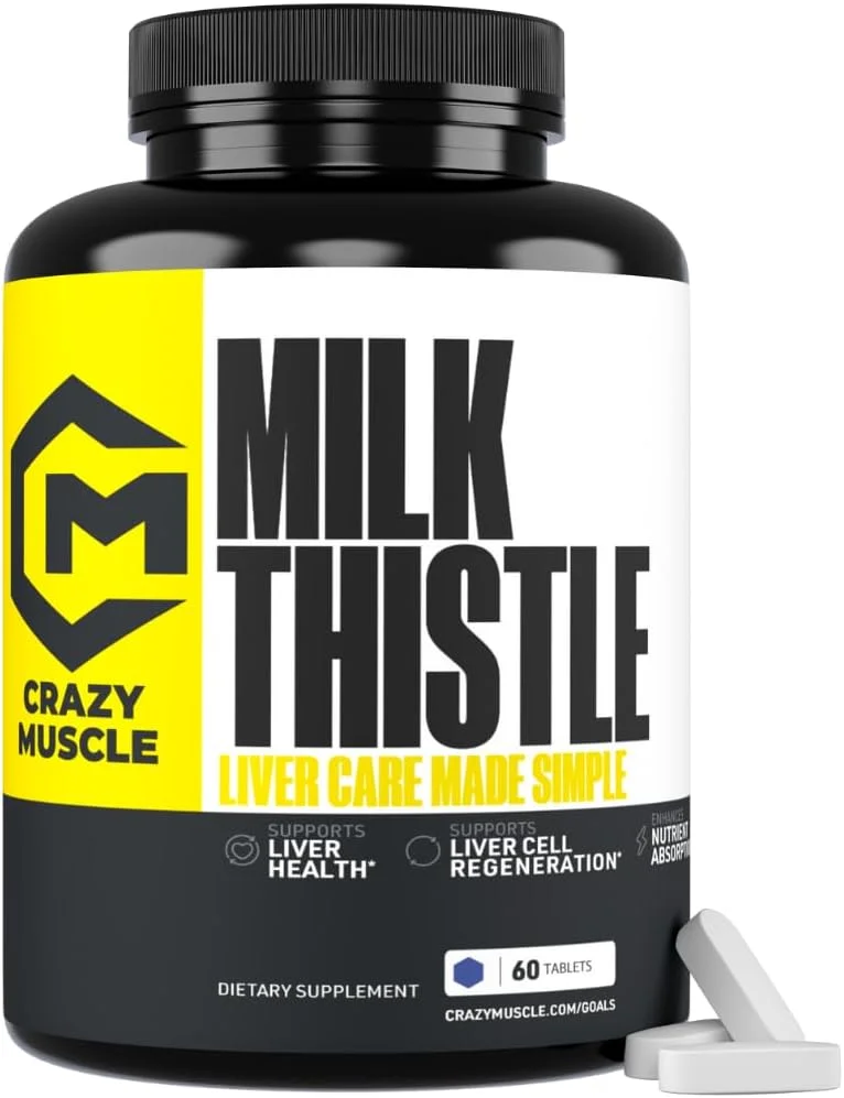 ماتریکس خار مریم برای عضله سازی، مکمل استاندارد خار مریم برای عملکرد کبد، سلامت و سم زدایی، فرمول پاک کننده برای متابولیسم، پشتیبانی از رژیم غذایی سالم، 60 سروینگ، قرص