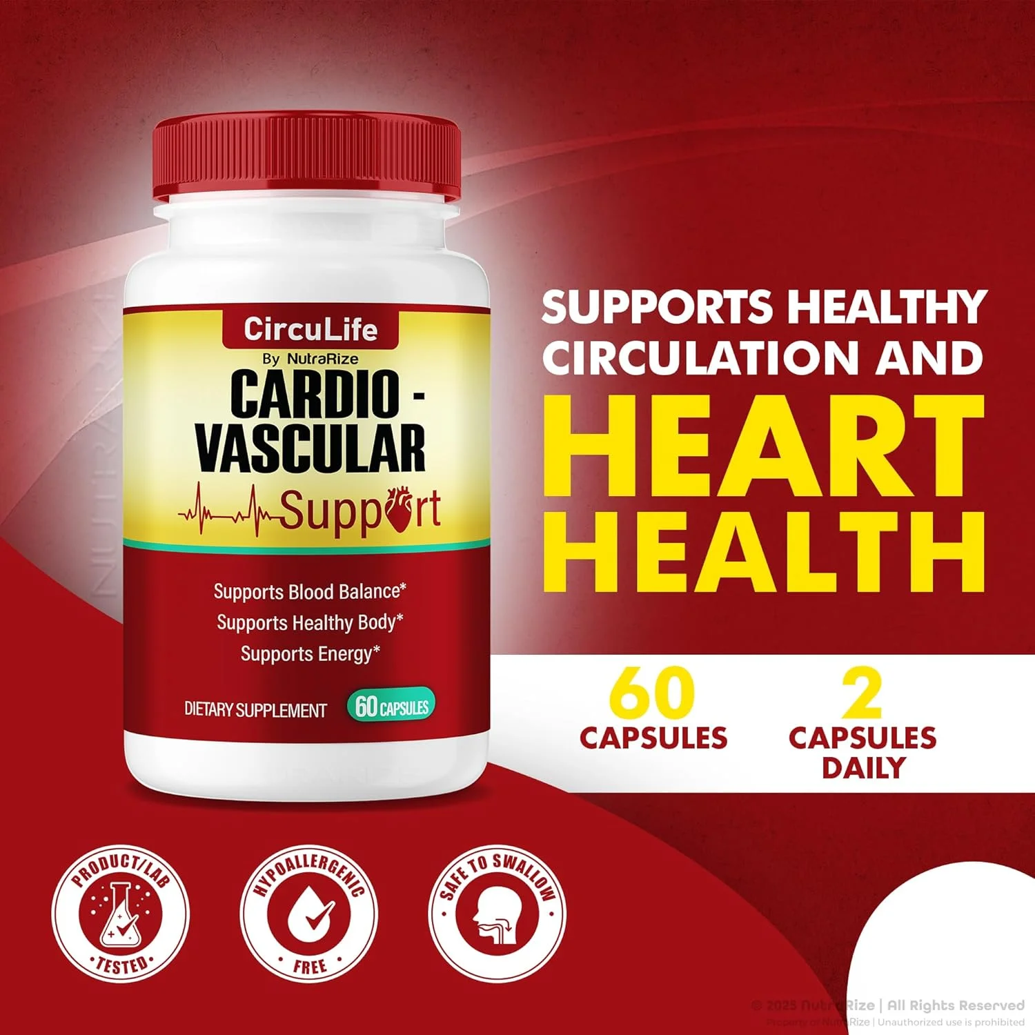 کپسول های سیرکولایف برای حفظ سطوح سالم و پایدار، مکمل غذایی کاملا طبیعی، فرمول پیشرفته پشتیبانی سیرکولایف برای سلامتی مطلوب (60 کپسول)