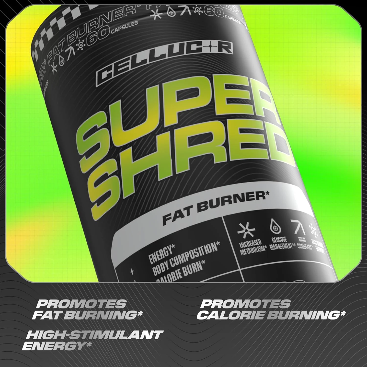 کپسول چربی سوز Cellucor Super Shred™ | انرژی ترموژنیک و محرک بالا | 60 عدد