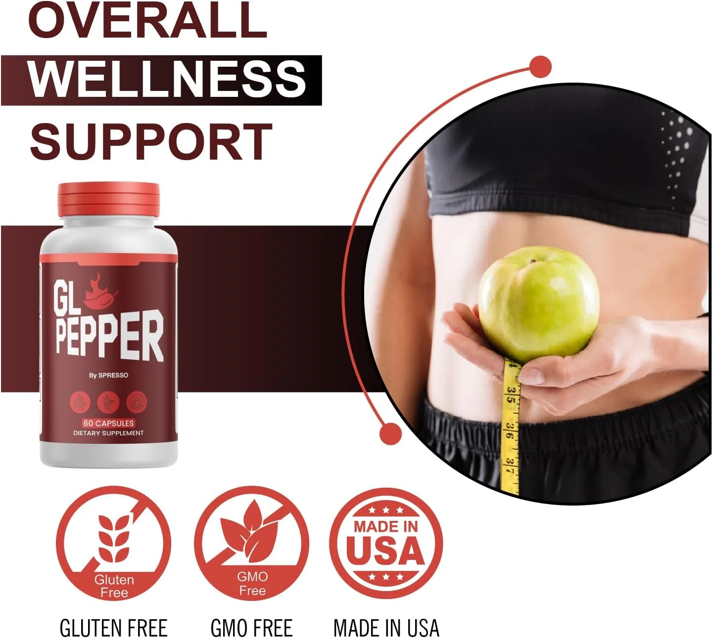 (1 بسته) کپسول های فلفل جی ال، قرص های پیشرفته فلفل جی ال با مواد اولیه ممتاز، پشتیبانی از تعادل بدن و سبک زندگی فعال، مکمل رسمی فلفل جی ال برای بررسی های کلی سلامتی (60 کپسول)