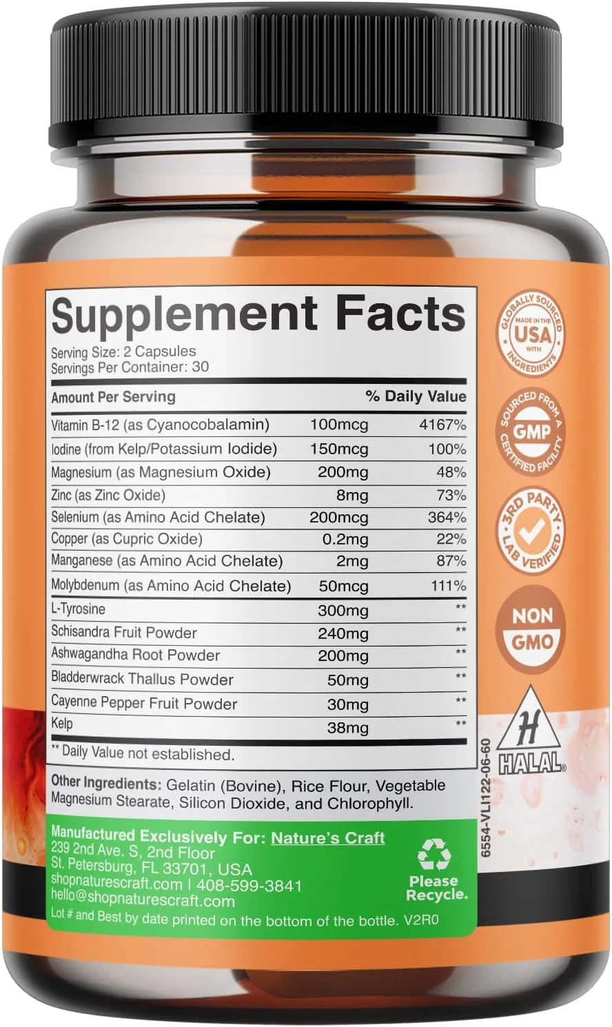 مجموعه پشتیبانی گیاهی تیروئید برای کاهش وزن و کپسول های خزه دریایی ایرلندی ارگانیک - تقویت کننده پیشرفته متابولیسم و انرژی - با مخلوط ریشه باباآدم برای تقویت سیستم ایمنی
