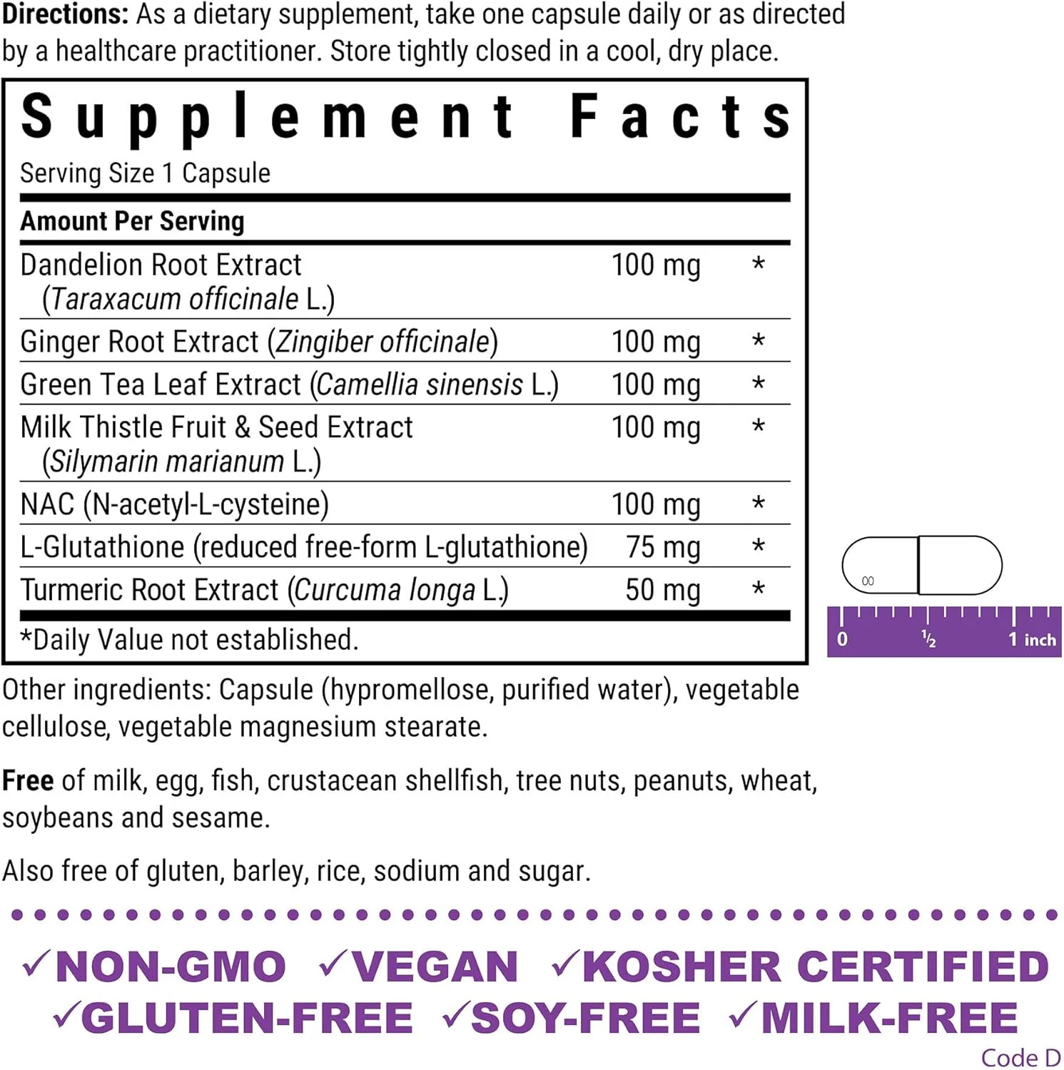 کپسول های گیاهی سم زدای کبد Bluebonnet Nutrition، سلامت کبد*، محافظت آنتی اکسیدانی*، بدون سویا، بدون گلوتن، دارای گواهی کوشر، غیر GMO، بدون لبنیات، 30 کپسول گیاهی، 30 سروینگ