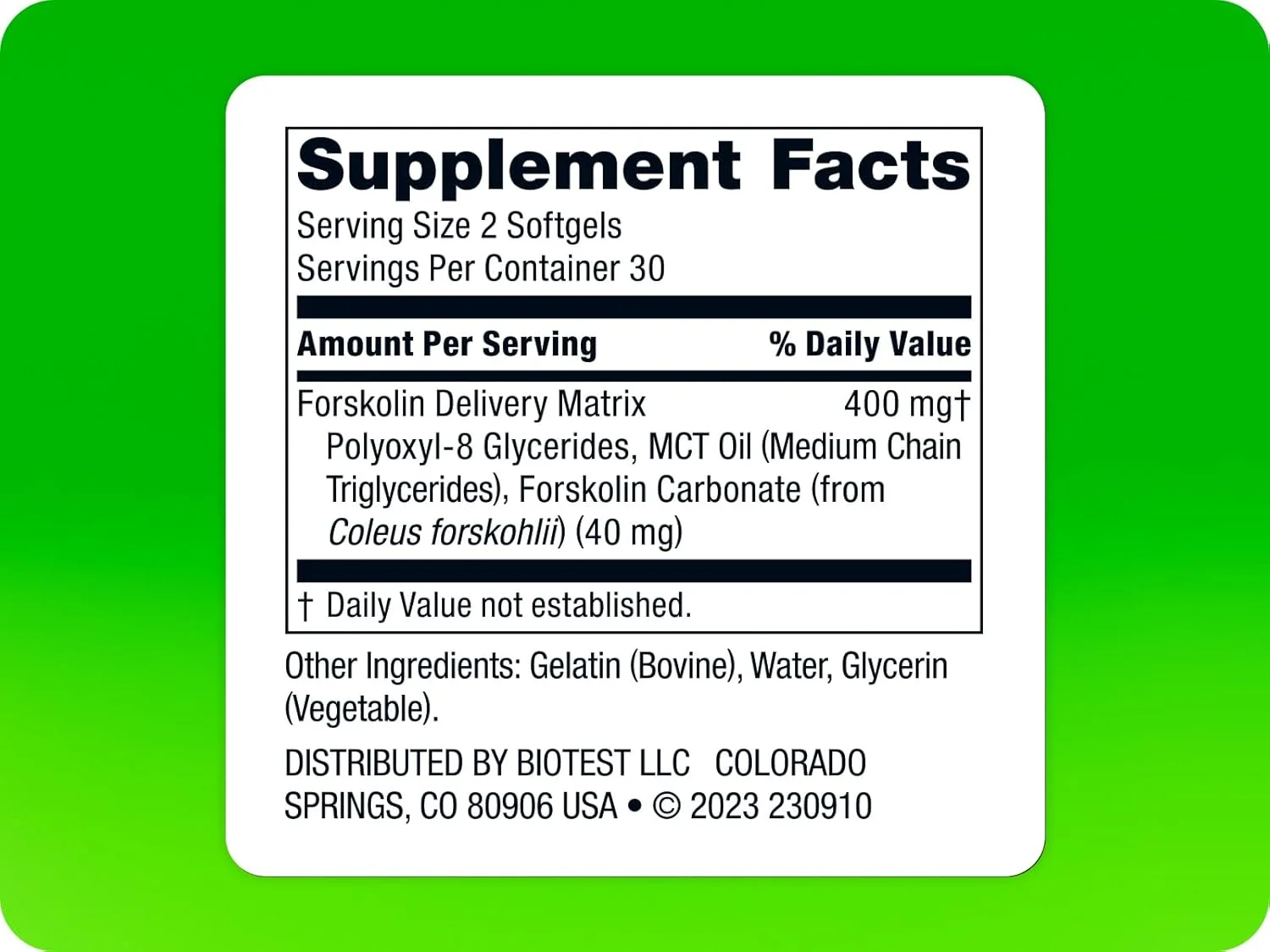 بایوتست کاربولین 19 – فورسکولین با ماندگاری طولانی تر برای کاهش چربی و بهبود عملکرد متابولیک،* 30 سروینگ – 60 سافت ژل