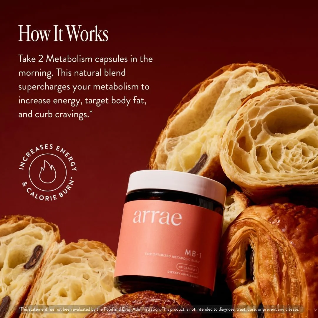مکمل غذایی طبیعی Arrae MB-1، کنترل اشتها، افزایش انرژی، پشتیبانی از متابولیسم سالم، 60 کپسول