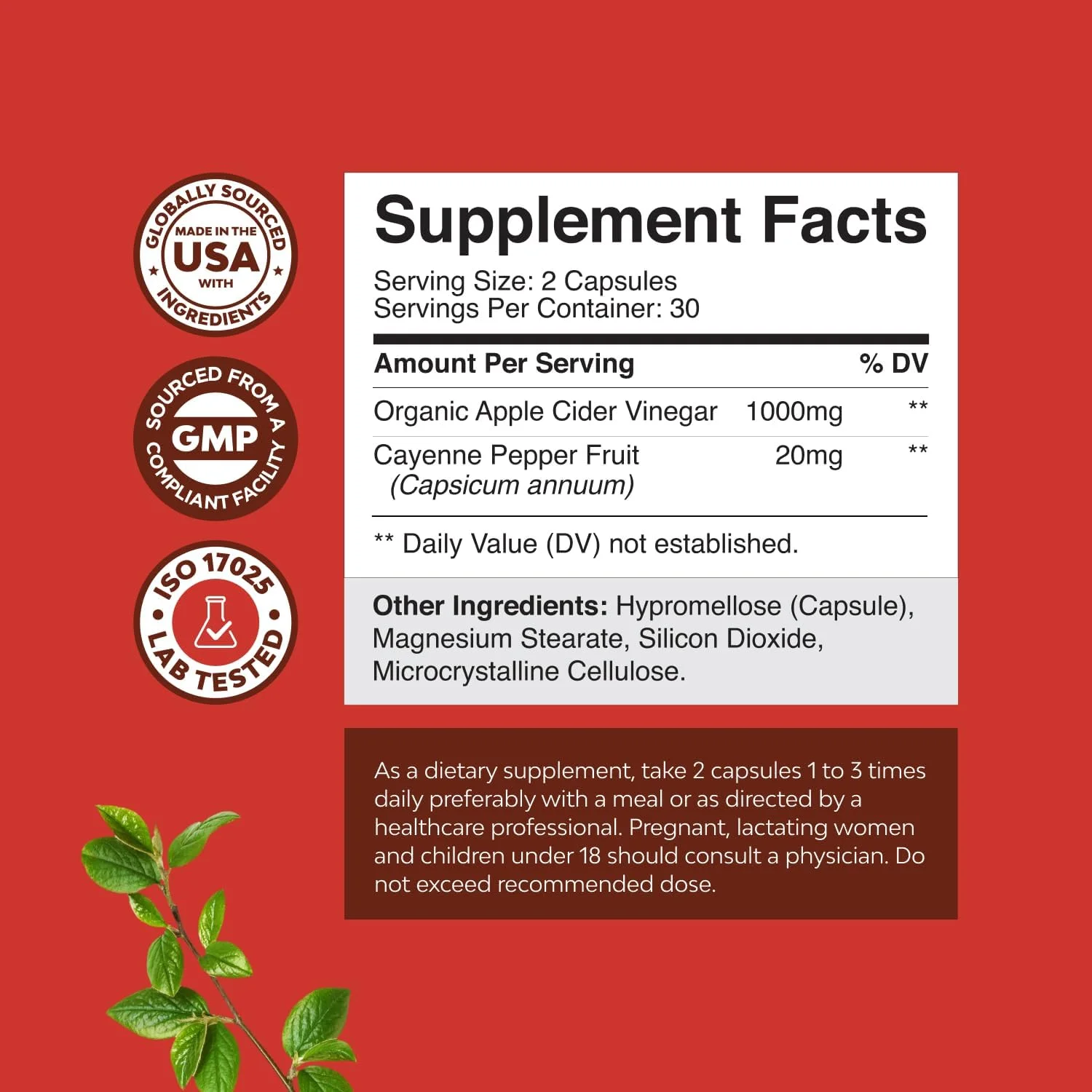 کپسول های سرکه سیب پاک کننده - قرص های پاکسازی و سم زدایی ACV برای سلامت روده و دستگاه گوارش با فلفل قرمز لاغری - کپسول های ACV با قدرت فوق العاده برای پاکسازی روده و سم زدایی کامل بدن (30 سروینگ)