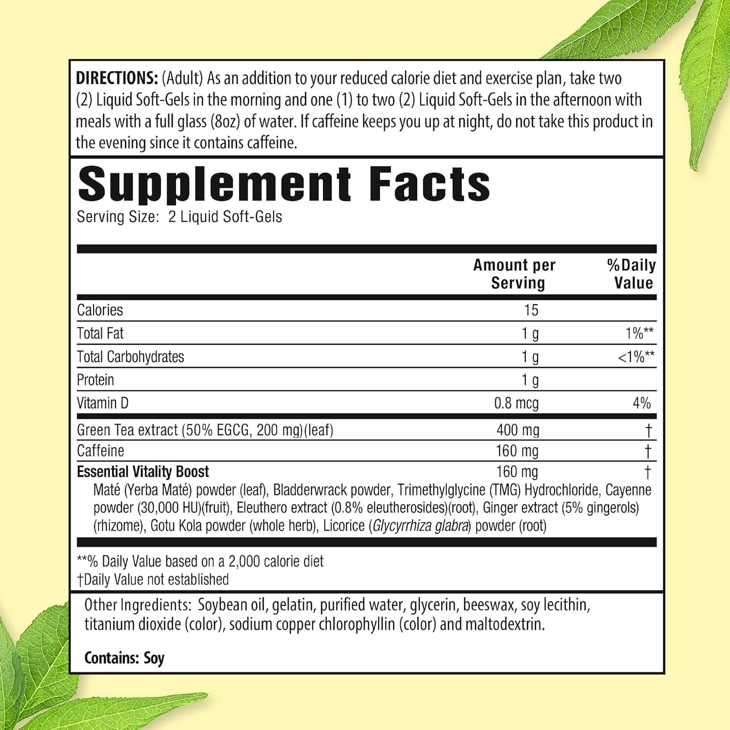 مکمل چای سبز Applied Nutrition برای سوخت و ساز – عصاره چای سبز به همراه EGCG + عصاره دانه قهوه سبز – پشتیبانی از متابولیسم، انرژی و دفاع آنتی اکسیدانی – سافت ژل مایع سریع الاثر – 30 عدد