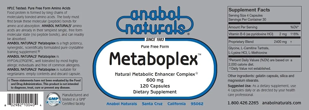 Anabol Naturals Meta GHR Stack: Metaboplex 120 کپسول، 600 میلی گرم و Amino GHReleasers 120 کپسول، 800 میلی گرم