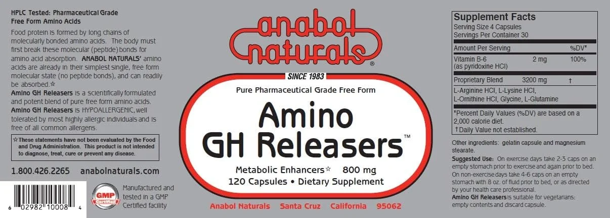 Anabol Naturals Meta GHR Stack: Metaboplex 120 کپسول، 600 میلی گرم و Amino GHReleasers 120 کپسول، 800 میلی گرم