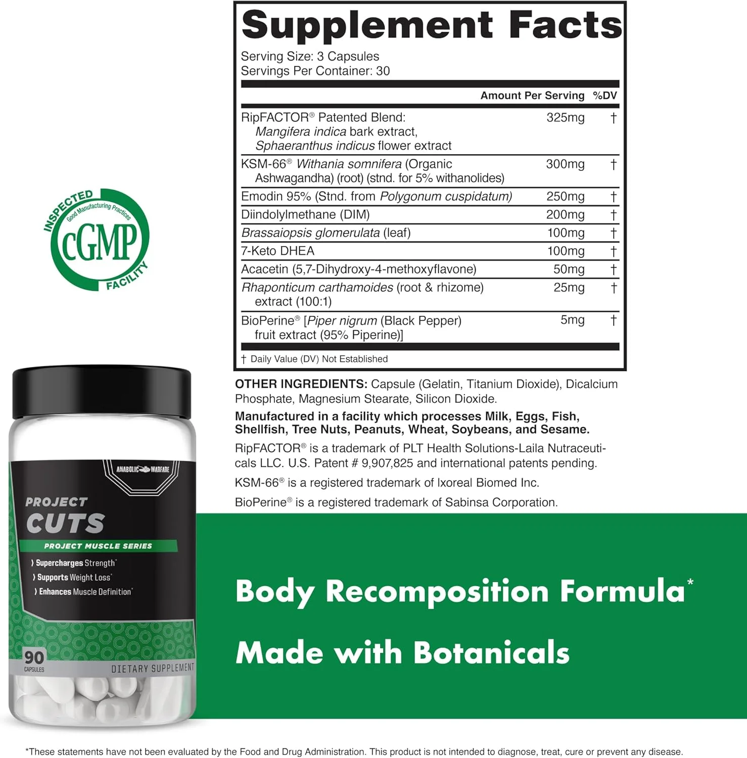 مجموعه بدن خوش فرم Anabolic Warfare: فرمول چربی سوز Phena-Lean + متابولیسم و تعریف عضلات Project Cuts + استک تعادل آب و هورمون Project Shred