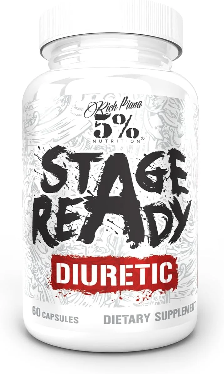 ماده مُدِر Stage Ready 5% Nutrition | ماده مُدِر رقابتی با قدرت مضاعف | کاهش وزن سریع، رفع احتباس آب و نفخ | فرمول طبیعی با ریشه قاصدک، علف هفت‌بند، انگور خرس (60 عدد قرص)