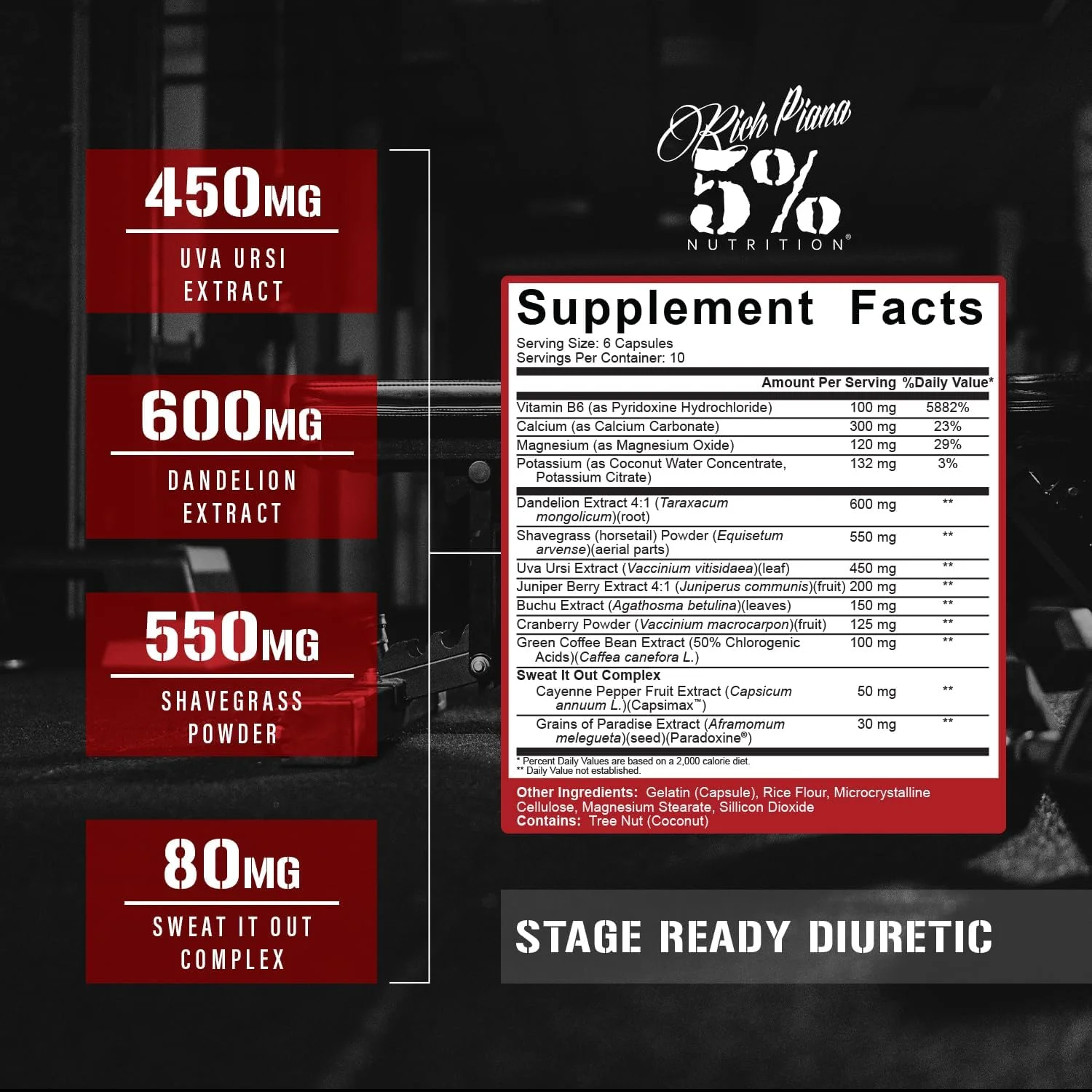 ماده مُدِر Stage Ready 5% Nutrition | ماده مُدِر رقابتی با قدرت مضاعف | کاهش وزن سریع، رفع احتباس آب و نفخ | فرمول طبیعی با ریشه قاصدک، علف هفتبند، انگور خرس (60 عدد قرص) ماده مُدِر Stage Ready 5% Nutrition | ماده مُدِر رقابتی با قدرت مضاعف | کاهش وزن سریع، رفع احتباس آب و نفخ | فرمول طبیعی با ریشه قاصدک، علف هفتبند، انگور خرس (60 عدد قرص)