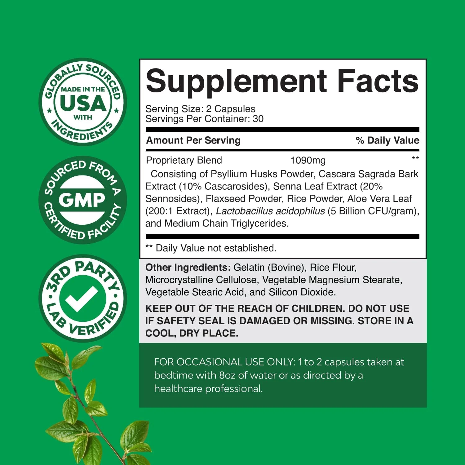 کپسول های ملین گیاهی با پروبیوتیک - ملین های طبیعی برای یبوست با برگ سنا، پسیلیوم، آلوئه ورا - پاک کننده روده بزرگ برای زنان و مردان - سم زدایی برای سلامت روده و مدیریت وزن - 60 عدد کپسول های ملین گیاهی با پروبیوتیک - ملین های طبیعی برای یبوست با برگ سنا، پسیلیوم، آلوئه ورا - پاک کننده روده بزرگ برای زنان و مردان - سم زدایی برای سلامت روده و مدیریت وزن - 60 عدد