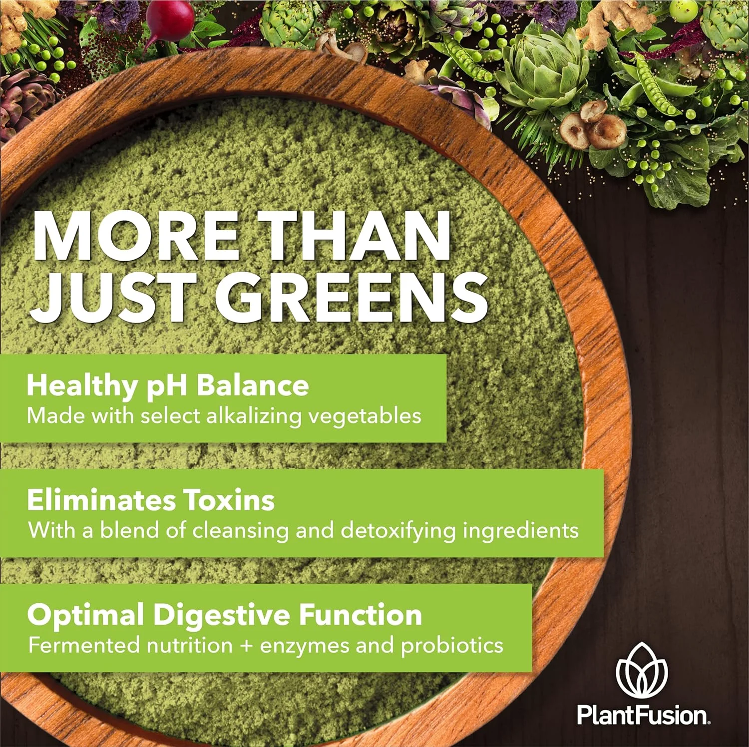 پودر سبزیجات فوق العاده قلیایی PlantFusion - مخلوط پودر سوپرفود سبزیجات تخمیر شده با آنزیم های گوارشی، پروبیوتیک ها و فیبر پری بیوتیک - ارگانیک، غیر GMO، وگان، بدون گلوتن - 240 گرم، 30 سروینگ