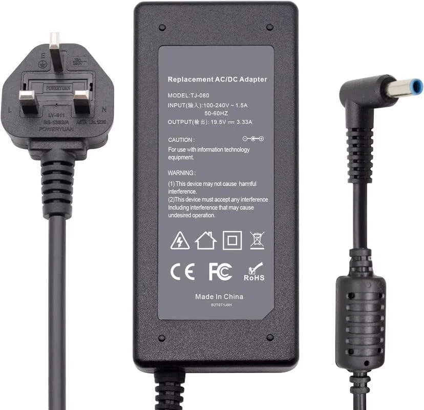 شارژر لپ تاپ برای اچ پی پاویلیون G6 DV6 18.5V 3.5A 65W الیت بوک 8470P 8440P سری Envy، آداپتور برق کامپیوتر، کانکتور: 7.4 * 5.0mm