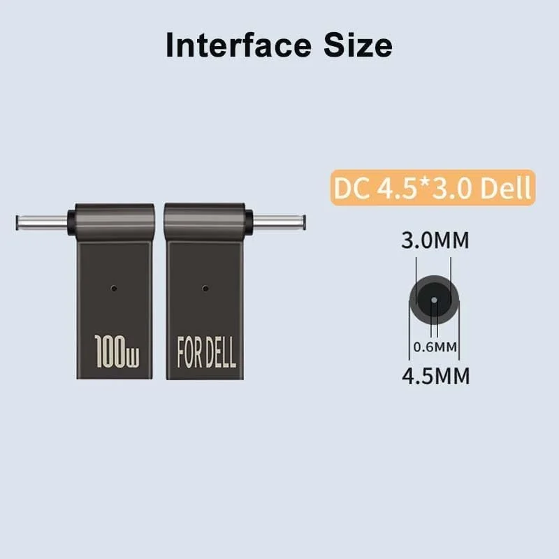 آداپتور شارژ لپ تاپ USB C به 4.5 میلی متری BIGTHREE، برای شارژرهای Dell C به DC، شارژر Dell PD، کانکتور شارژر برق PD 100 واتی با نوک گرد، کوچک و قابل حمل، مناسب برای نوت بوک های Dell.