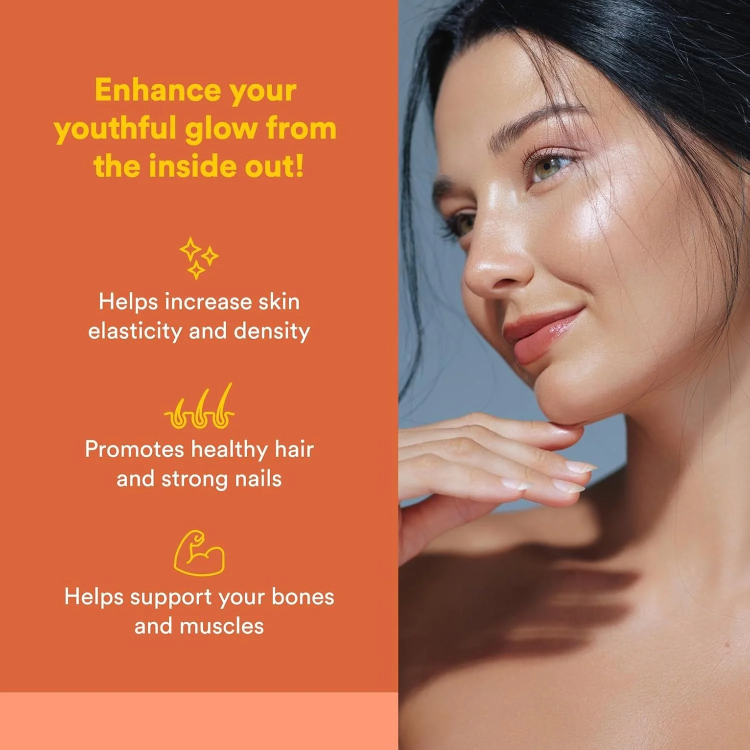 پروتئین کلاژن چندگانه کامل بدن Natural Factors، ترکیبی از 5 کلاژن با اسید هیالورونیک، بیوتین، ال-گلوتامین و ال-تریپتوفان، بدون طعم، 266 گرم