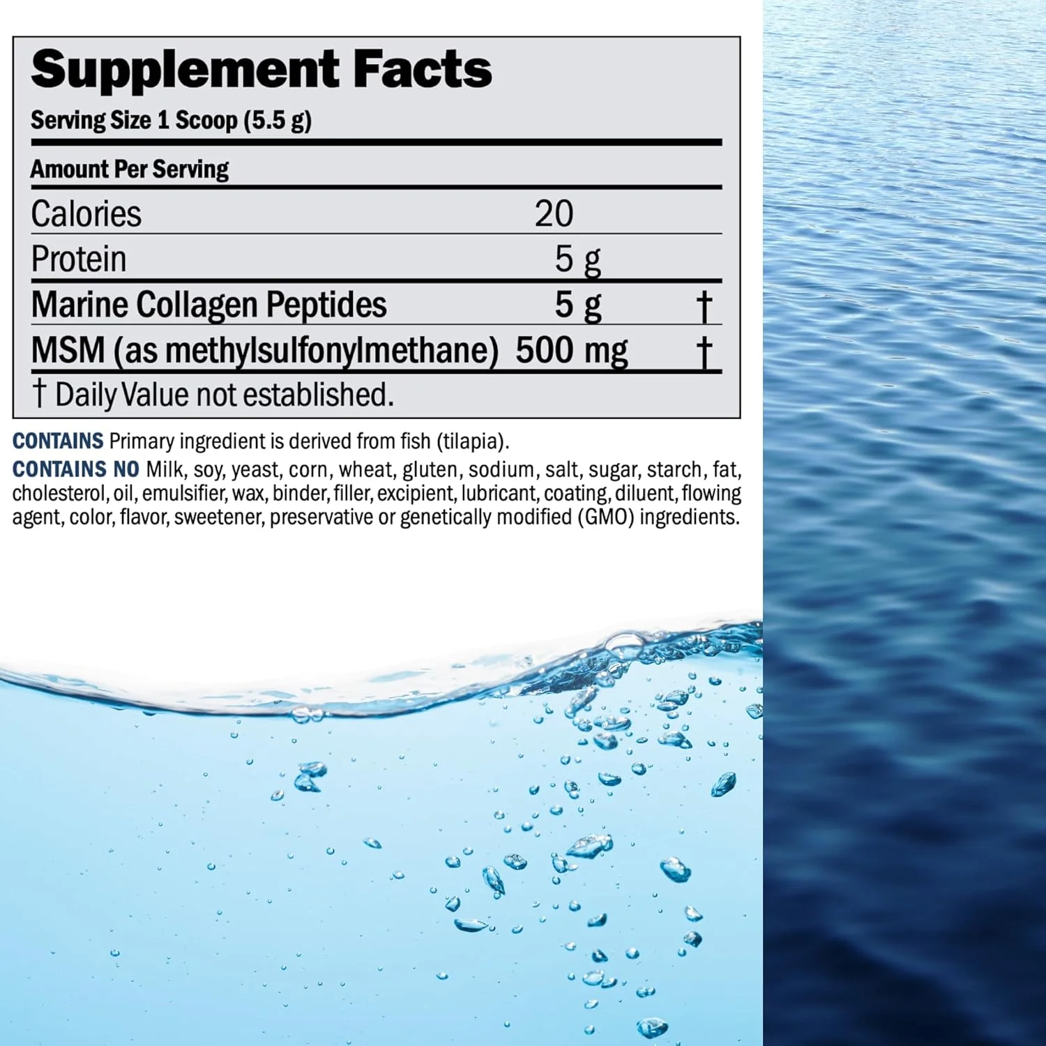 پودر پپتیدهای کلاژن دریایی اندرو لِسمن و MSM، ۶۰ سروینگ - پشتیبانی از پوست نرم، صاف و درخشان، مفاصل راحت. خالص. فوق العاده محلول، بدون طعم ماهی، بدون افزودنی، غیر GMO