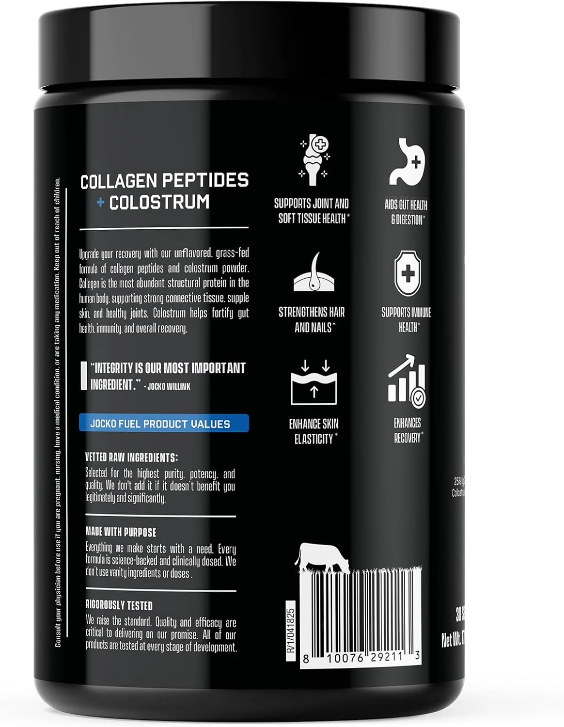 پودر کلاژن سوخت جاکو با آغوز - 15 گرم کلاژن هیدرولیز شده + 2 گرم آغوز اولین دوشش - عملکرد دوگانه برای سلامت روده، پشتیبانی از مفاصل و دفاع ایمنی - مکمل ریکاوری (30 سروینگ)