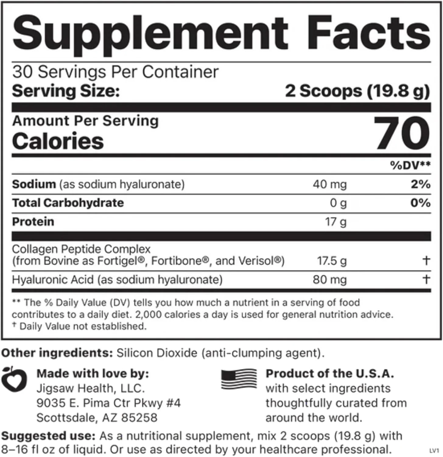 تقویت کننده کلاژن Jigsaw Health | تقویت مفاصل سالم، غضروف، پوست و مو | 30 سروینگ