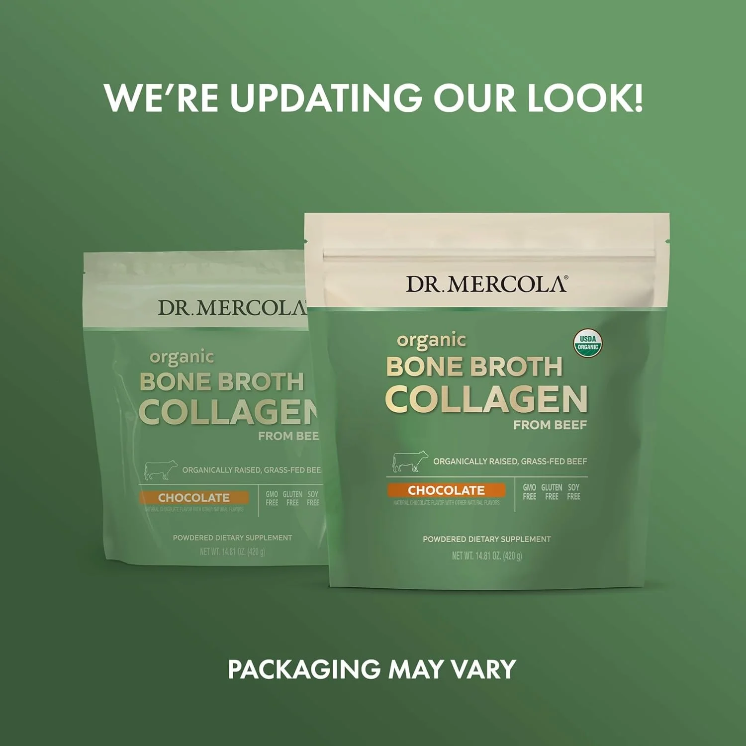 پودر کلاژن آب قلم ارگانیک دکتر مرcola - پشتیبانی از سلامت استخوان و رشد عضلات - ارگانیک USDA، غیر GMO، بدون گلوتن و بدون لبنیات - 30 سروینگ - طعم شکلاتی