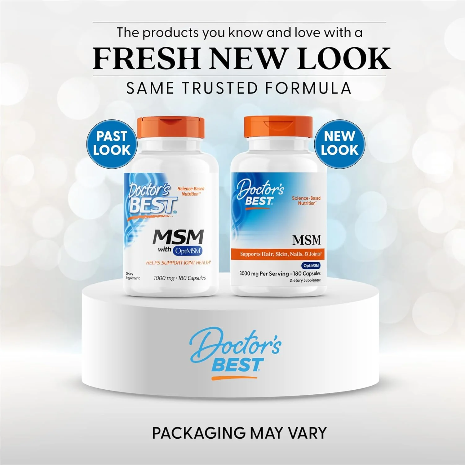 دکترز بست MSM، پشتیبانی از مو، پوست، ناخن و مفاصل، غیر GMO، بدون گلوتن، 3000 میلی گرم در هر وعده، 180 کپسول دکترز بست MSM، پشتیبانی از مو، پوست، ناخن و مفاصل، غیر GMO، بدون گلوتن، 3000 میلی گرم در هر وعده، 180 کپسول