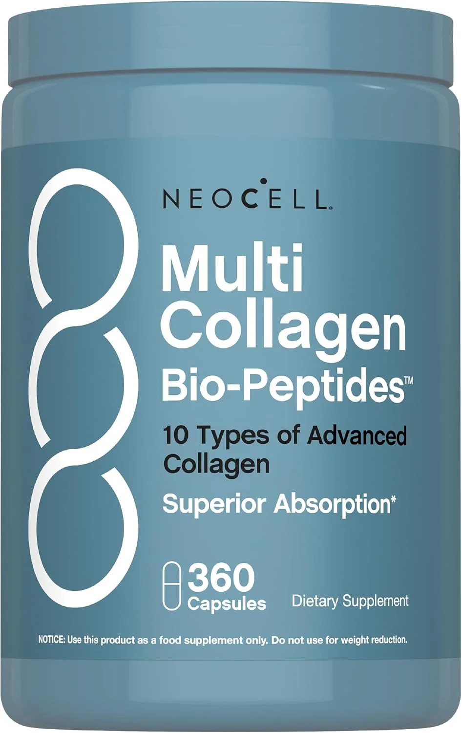 کپسول های پپتیدهای کلاژن چندگانه NeoCell | 360 عدد | 10 نوع بیوپپتید پیشرفته | جذب برتر | مکمل کمپلکس تغذیه شده با علف | برای زنان و مردان