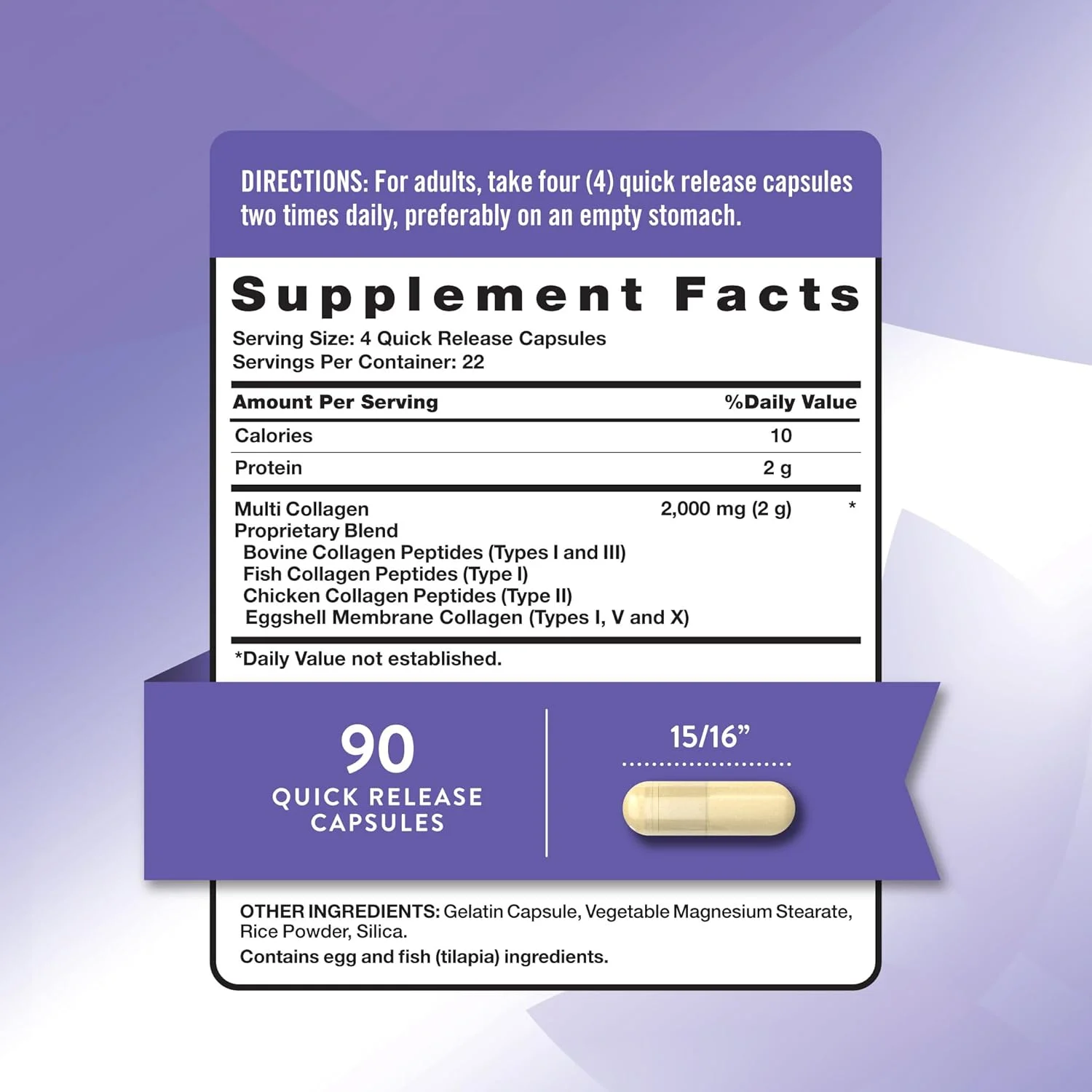 کپسول های پپتیدهای کلاژن چندگانه نیچرز تروث | انواع I، II، III، V، X | 2000 میلی گرم | 90 عدد | مناسب برای کتو | مکمل غیر GMO و بدون گلوتن کپسول های پپتیدهای کلاژن چندگانه نیچرز تروث | انواع I، II، III، V، X | 2000 میلی گرم | 90 عدد | مناسب برای کتو | مکمل غیر GMO و بدون گلوتن