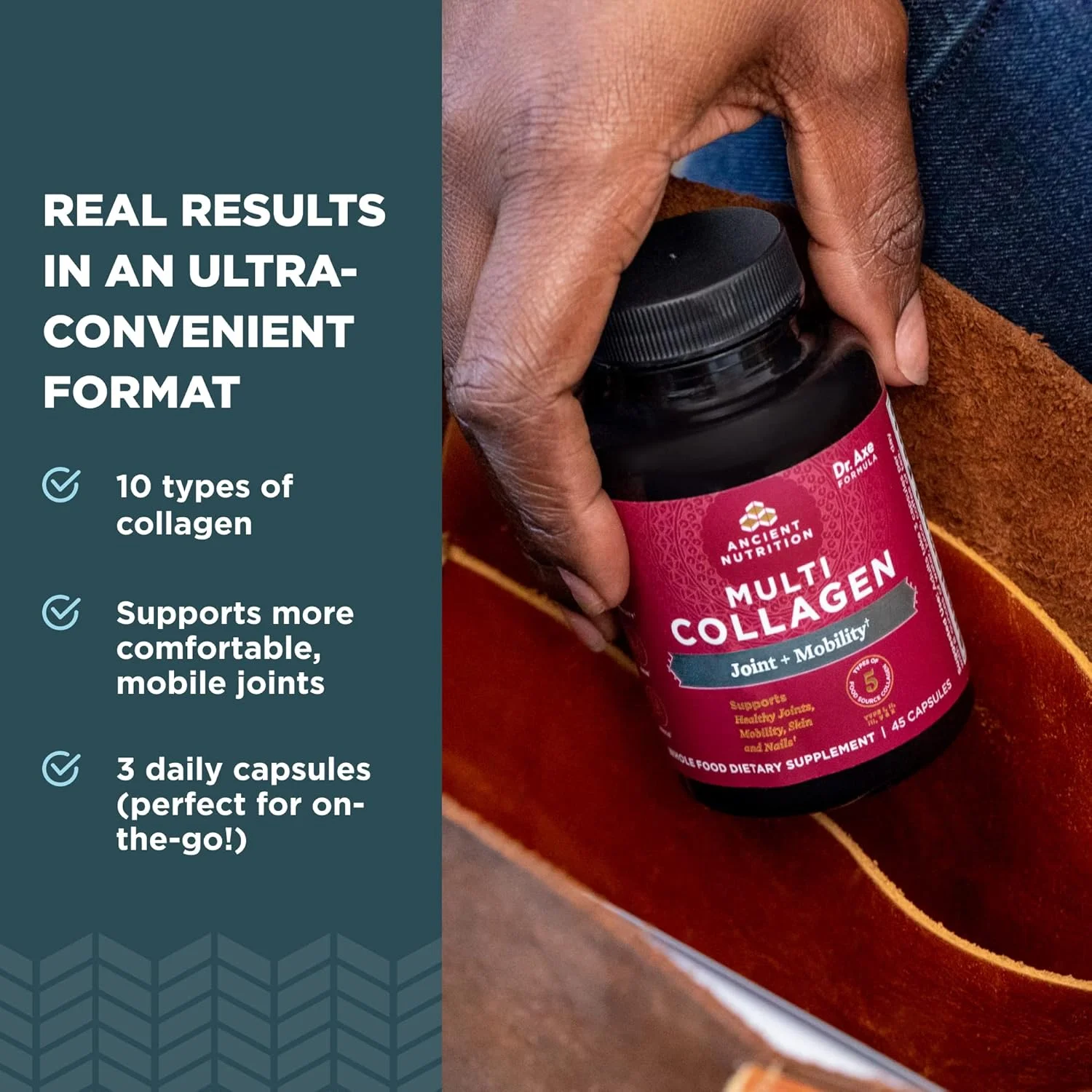 کپسول های کلاژن تغذیه باستانی برای پشتیبانی از مفاصل، کپسول های کلاژن چندگانه 90 عددی، مفصل + تحرک، پشتیبانی از مفاصل، پوست و ناخن، ریکاوری ورزشی، سازگار با رژیم پالئو و کتو، بدون گلوتن