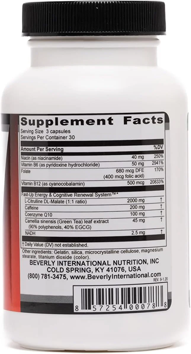 بورلی اینترنشنال فست-آپ، 90 کپسول. احساس بهتر، وضوح بیشتر، تمرکز شفاف - تقویت کننده مغز. بهبود خلق و خو، انرژی جدید، سوخت قبل از تمرین، انگیزه و عملکرد شناختی در لحظات.