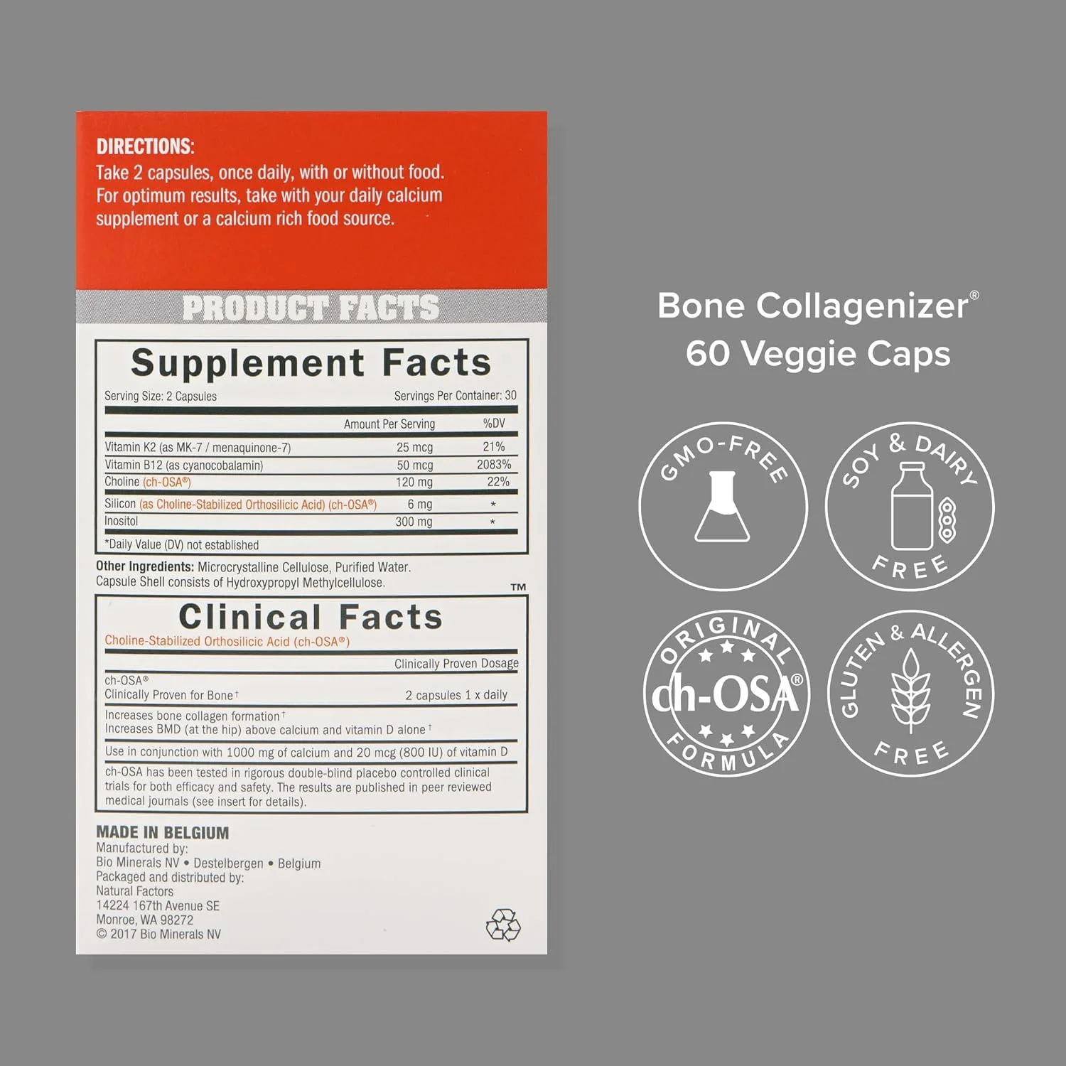 بایوسیل تقویت کننده کلاژن استخوان - 60 کپسول گیاهی، بسته 2 عددی - با کمپلکس ثبت شده ch-OSA + کولین، اینوزیتول، MK7 و ویتامین B12 - بدون GMO - تامین 60 روزه بایوسیل تقویت کننده کلاژن استخوان - 60 کپسول گیاهی، بسته 2 عددی - با کمپلکس ثبت شده ch-OSA + کولین، اینوزیتول، MK7 و ویتامین B12 - بدون GMO - تامین 60 روزه