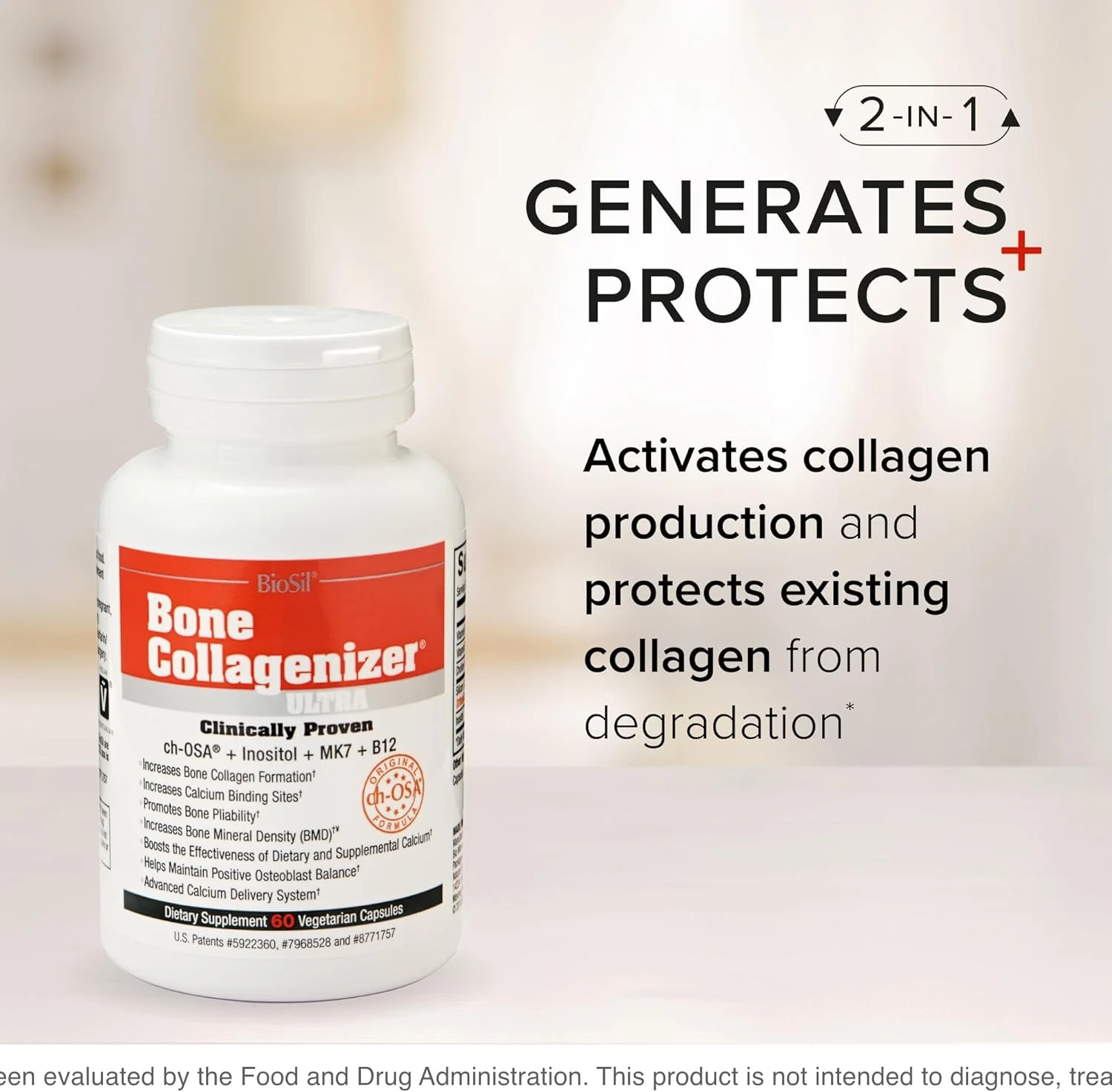 بایوسیل تقویت کننده کلاژن استخوان - 60 کپسول گیاهی، بسته 2 عددی - با کمپلکس ثبت شده ch-OSA + کولین، اینوزیتول، MK7 و ویتامین B12 - بدون GMO - تامین 60 روزه بایوسیل تقویت کننده کلاژن استخوان - 60 کپسول گیاهی، بسته 2 عددی - با کمپلکس ثبت شده ch-OSA + کولین، اینوزیتول، MK7 و ویتامین B12 - بدون GMO - تامین 60 روزه