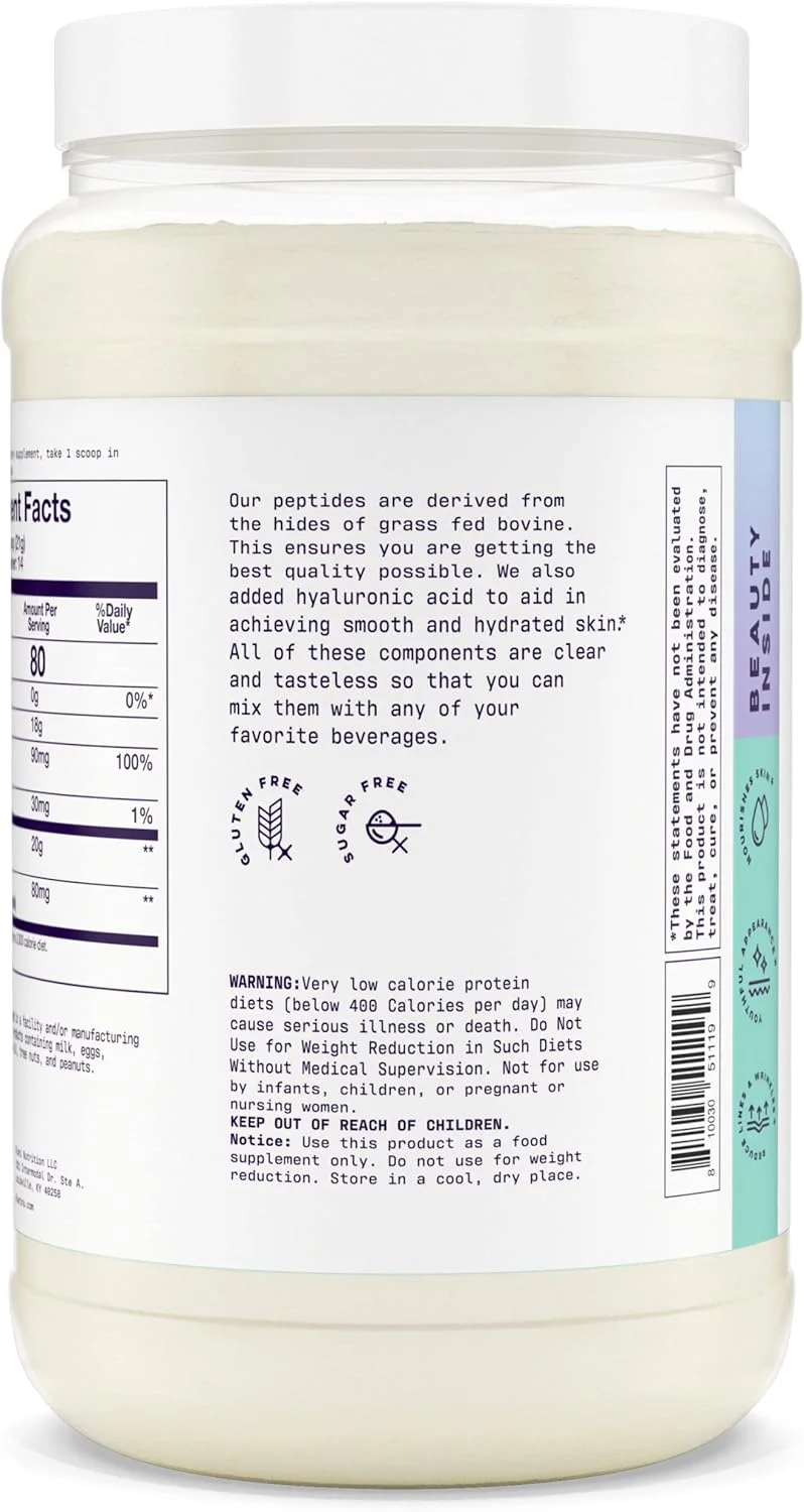 پودر پپتیدهای کلاژن آلانی نو بدون طعم | 18 گرم پروتئین | پشتیبانی از سلامت استخوان، پوست و ناخن | کلاژن برای زنان | 80 میلی گرم اسید هیالورونیک | بدون گلوتن | بدون شکر | 14 سروینگ پودر پپتیدهای کلاژن آلانی نو بدون طعم | 18 گرم پروتئین | پشتیبانی از سلامت استخوان، پوست و ناخن | کلاژن برای زنان | 80 میلی گرم اسید هیالورونیک | بدون گلوتن | بدون شکر | 14 سروینگ